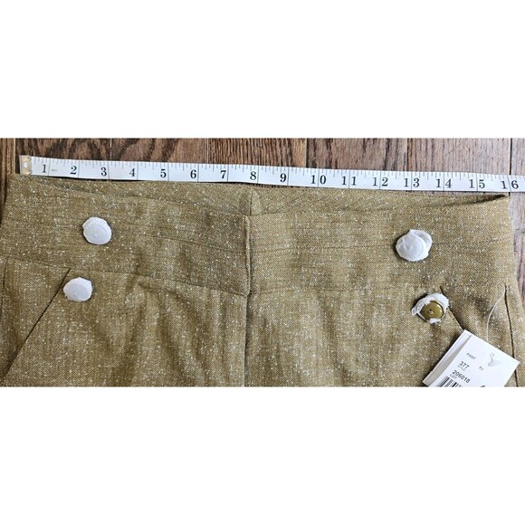 Cabi Style 377 Charlie Tan /  Yellow Pinstripe Wide Leg Pants Trousers NWT Sz 6 - Picture 4 of 10